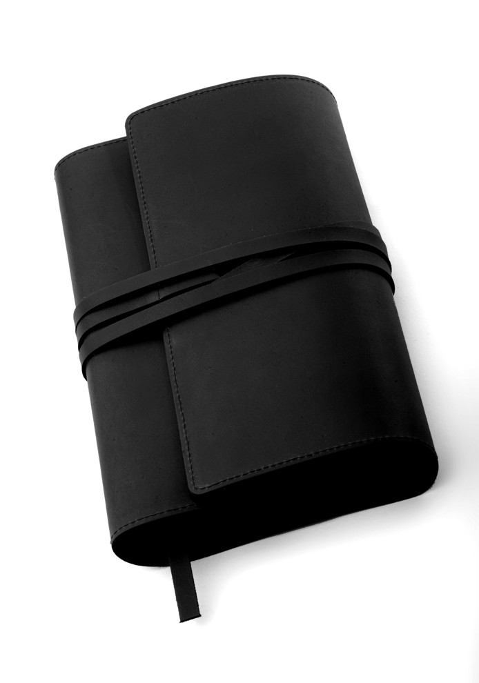 Bookcover MILANO | Size L | black | real leather