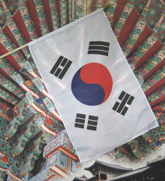 koreastockfahne Stock-Fahne Südkorea: 30x45 cm