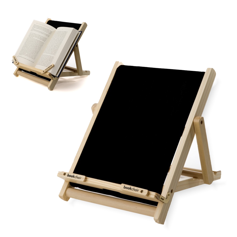 Bookchair (Large) | Schwarz | Leseständer aus Holz | Für Bücher,und Tablets