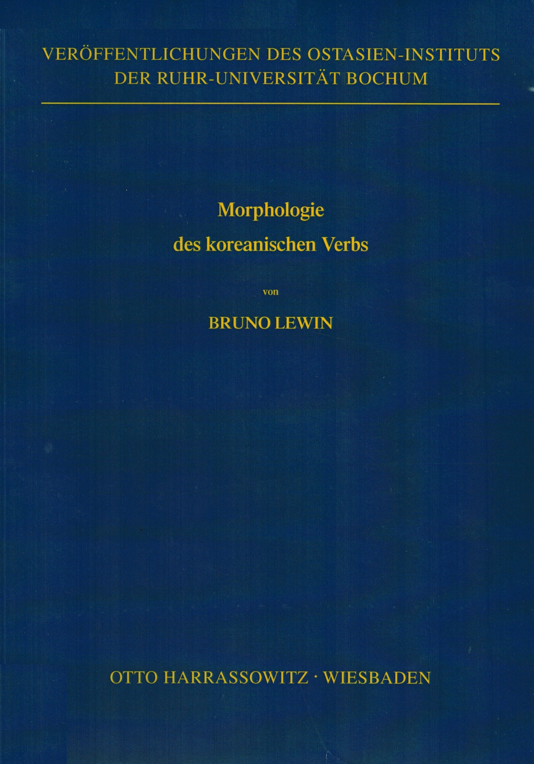 3447010053 Morphologie des koreanischen Verbs