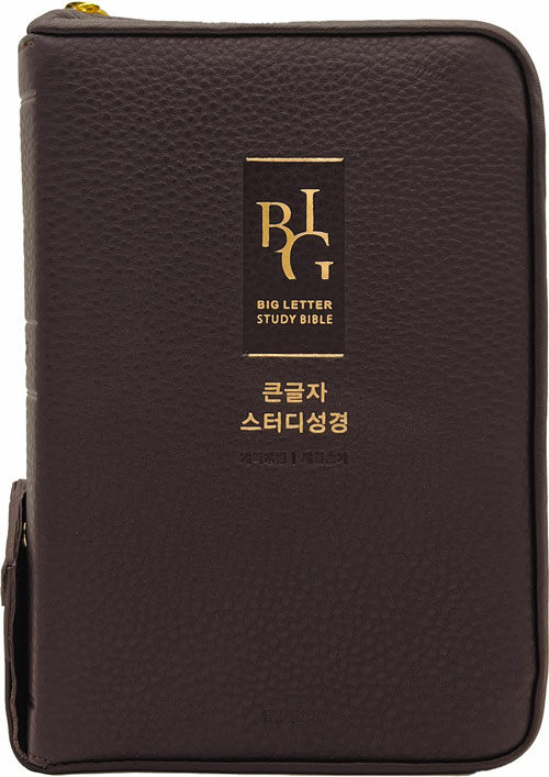 Big Letter Study Bible in Korean (Leather Zip Case)