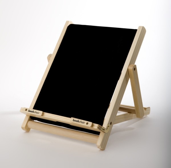 Bookchair (Large Black) Wooden Bookholder & Tablet Stand