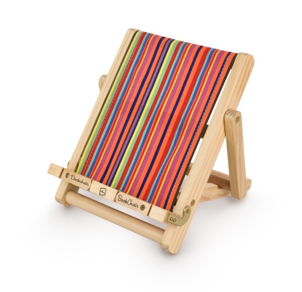 Medium Bookchair (Stripy) Wooden Bookholder & Tablet Stand